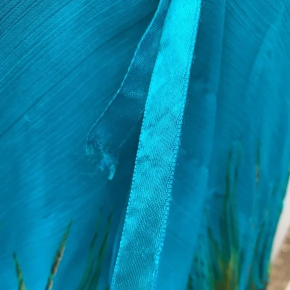 Indian Tropical Bohemian‎ Blue Dress Peacock Print - Picture 13 of 16